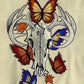 Butterfly and Deer Skull tote