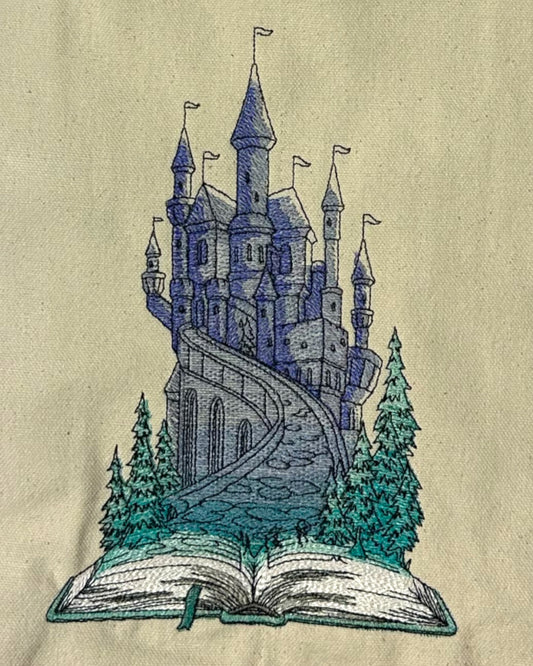 Tote with Castle Scene - Fantasy Reading