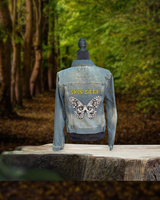 Denim Jacket - Butterfly Skull - Skin Deep