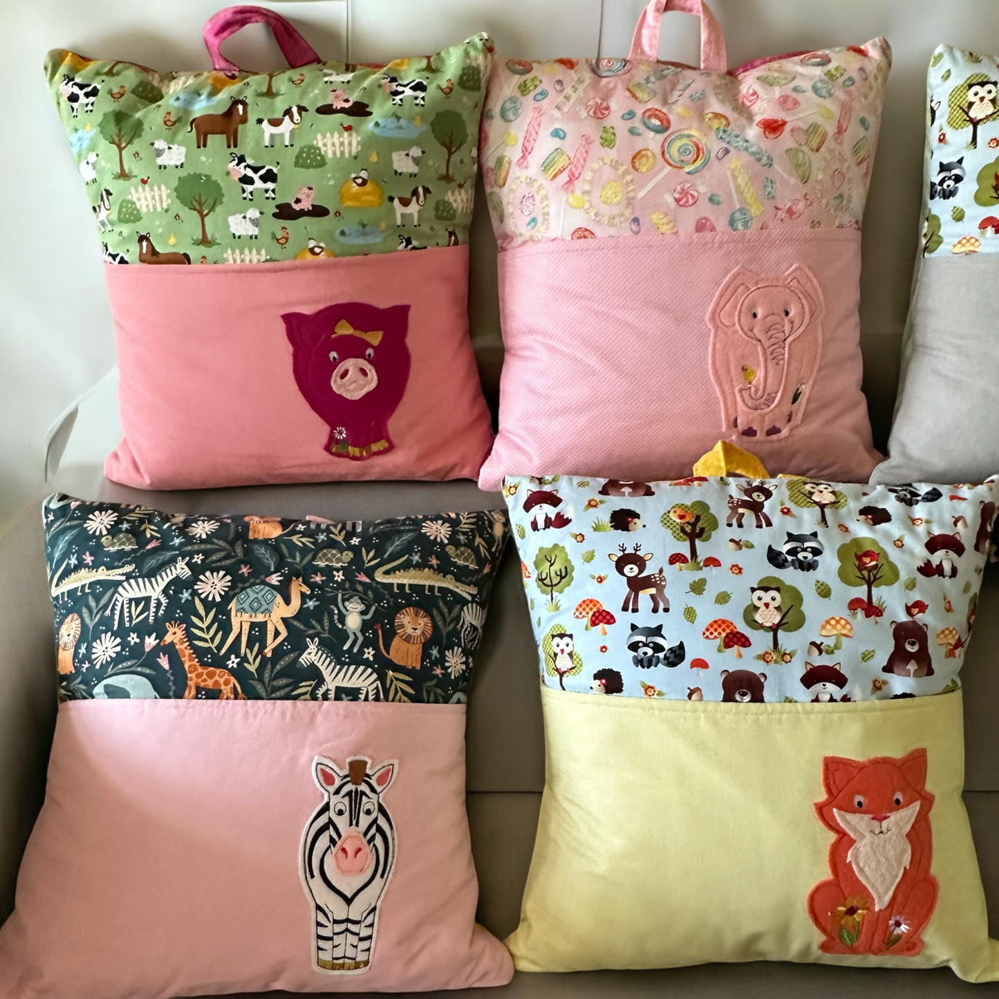 Reading Pillows - Animal Appliques