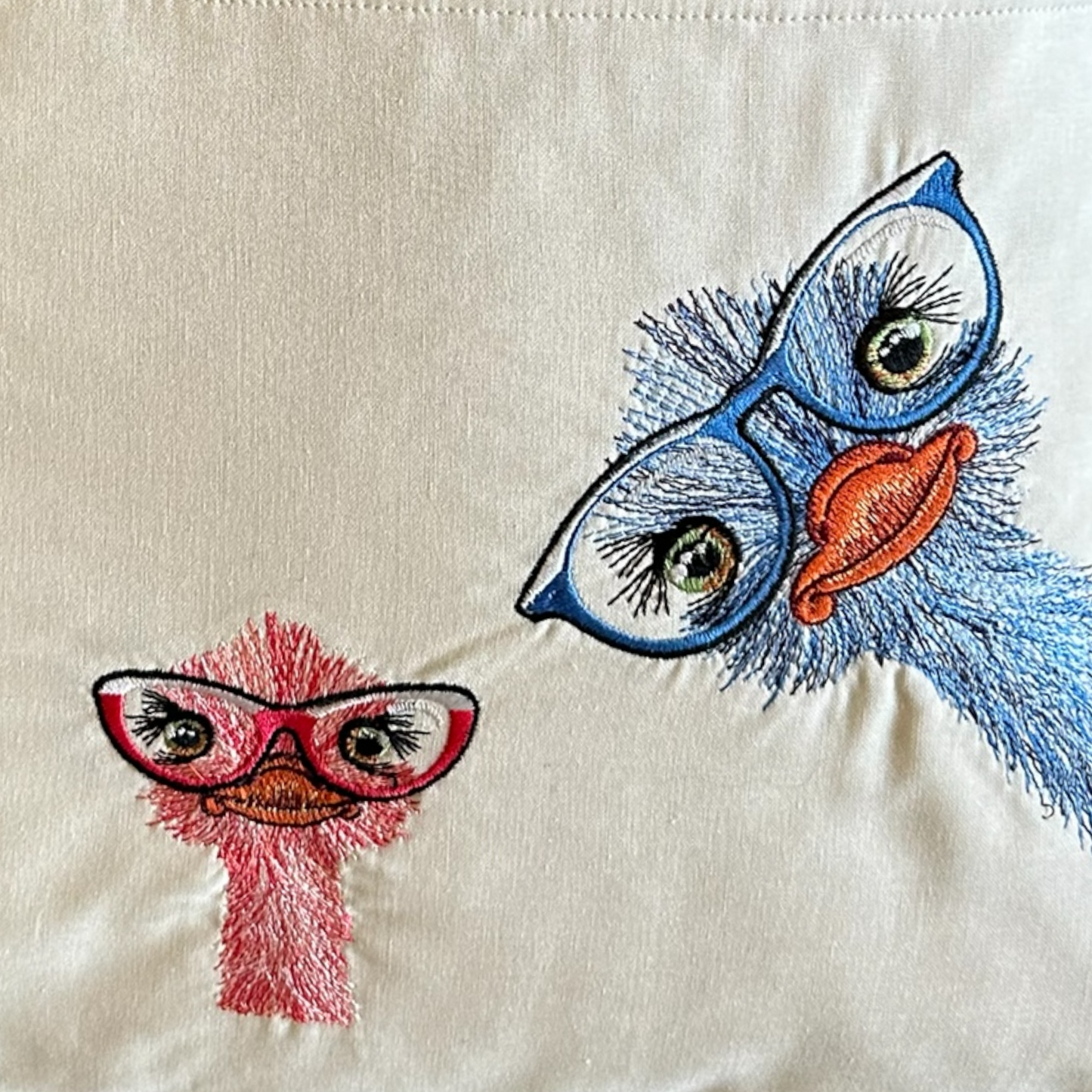 Reading Pillow - Eye Glass Wearing Ostriches