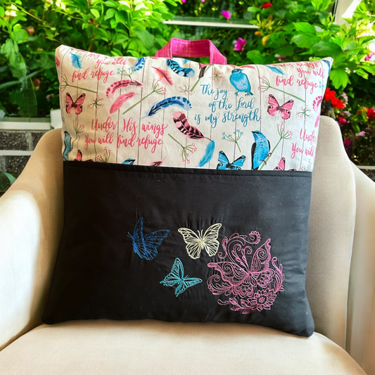 Reading Pillow - Inspirational with Butterflies