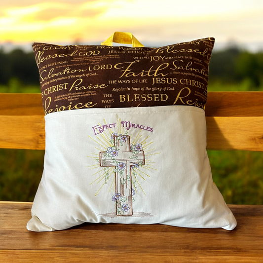 Reading Pillow - Cross with Inspirational Sayings